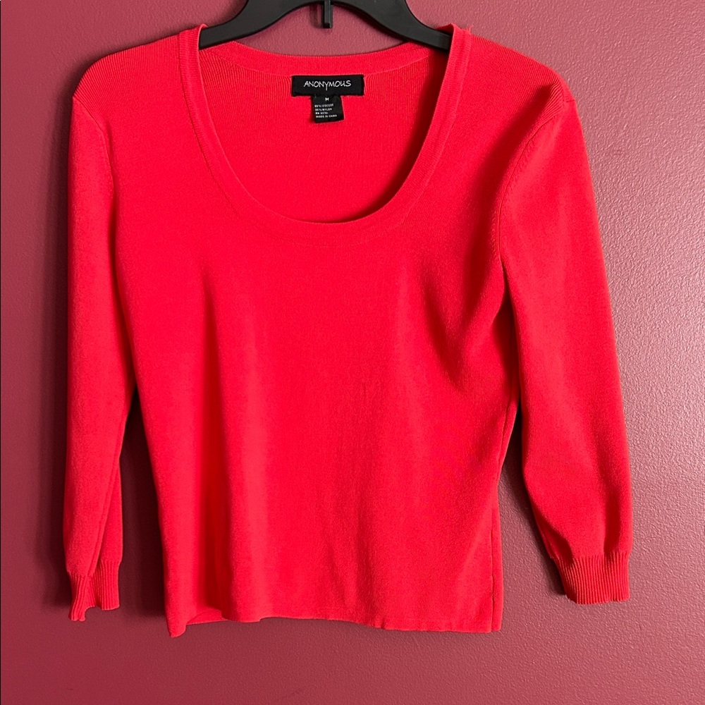 Anonymous Bold Salmon Color Knit Top